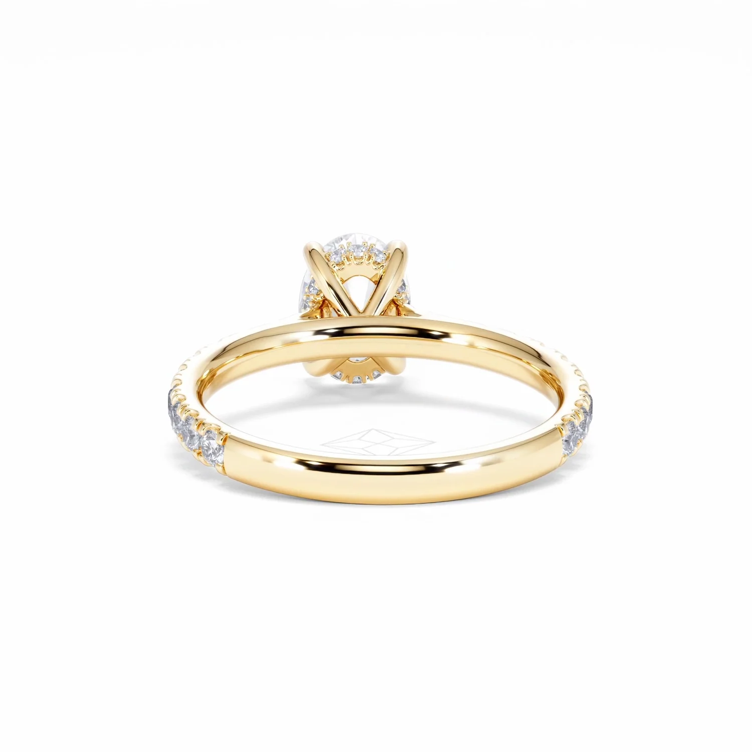 Amora Oval 1.00ct Hidden Halo Lab Diamond Engagement Ring With Side Stones Set in 18K Gold - Image 51