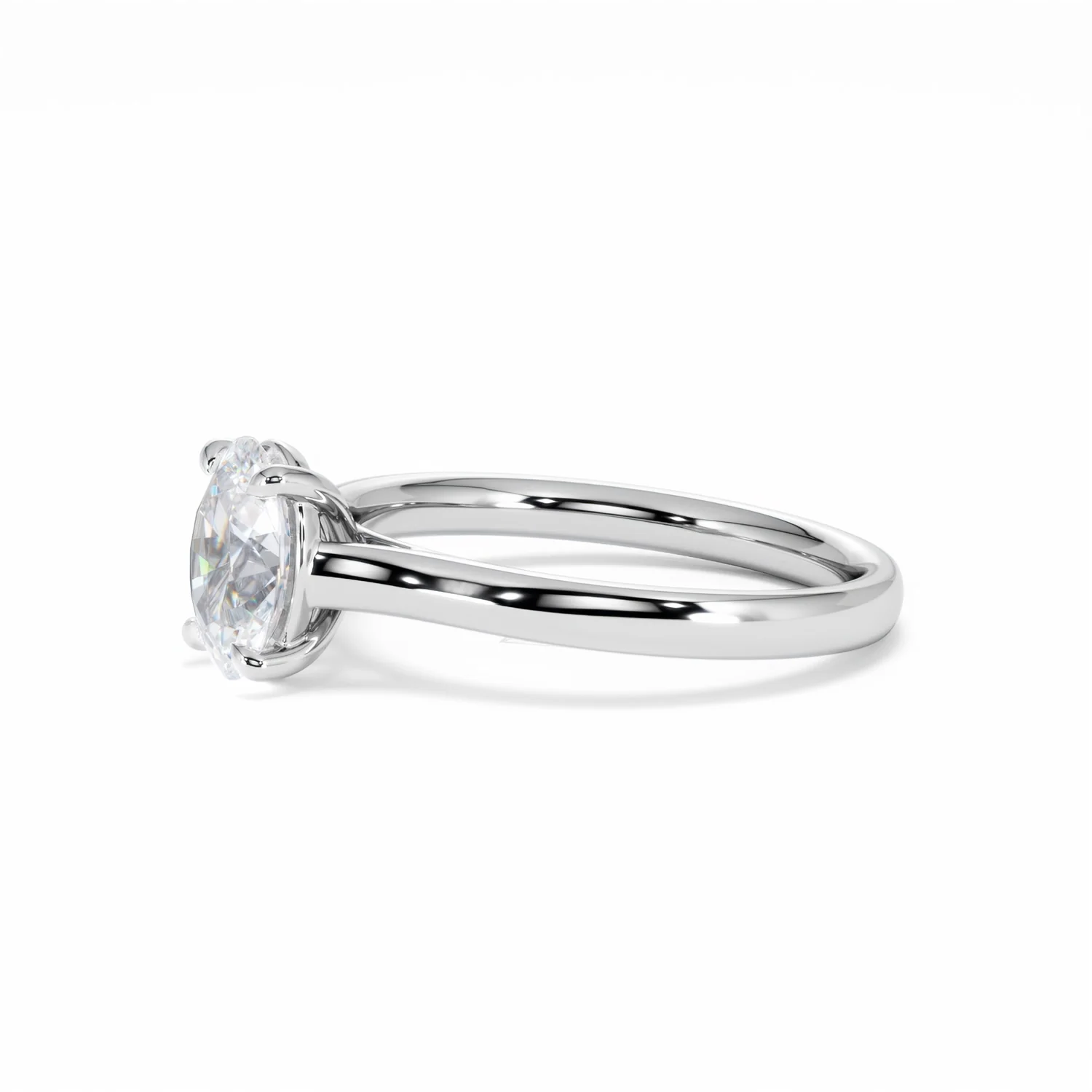 Amora Oval 1.00ct Lab Diamond Engagement Ring F/VS1 Set in 18K White Gold - Image 76