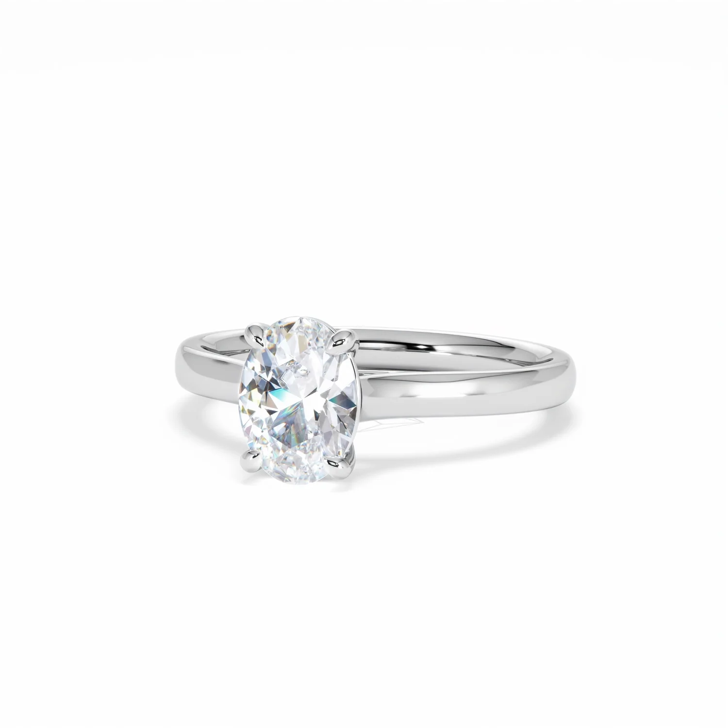 Amora Oval 1.00ct Lab Diamond Engagement Ring F/VS1 Set in 18K White Gold - Image 86