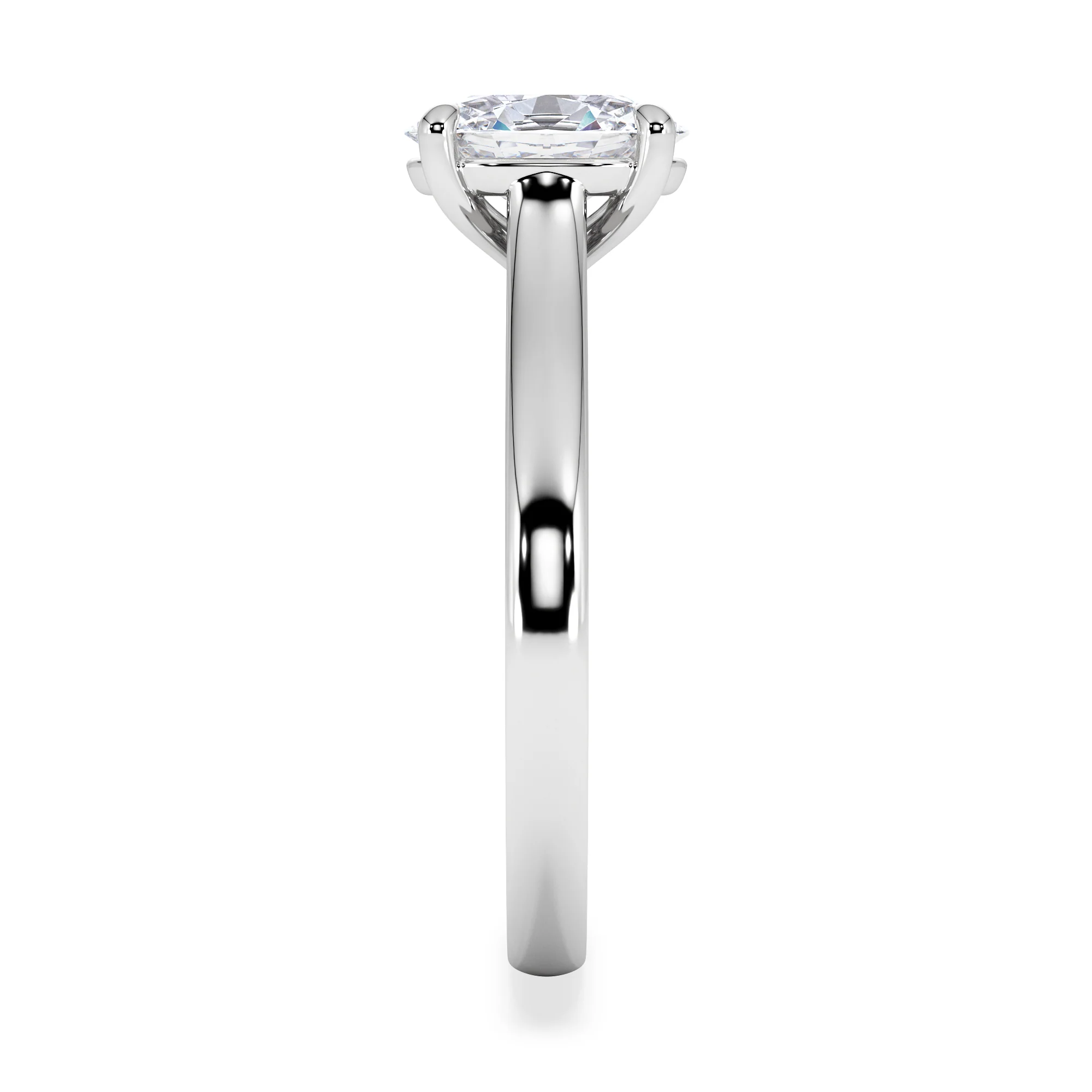 Amora Oval 1.00ct Lab Diamond Engagement Ring F/VS1 Set in Platinum - Image 4