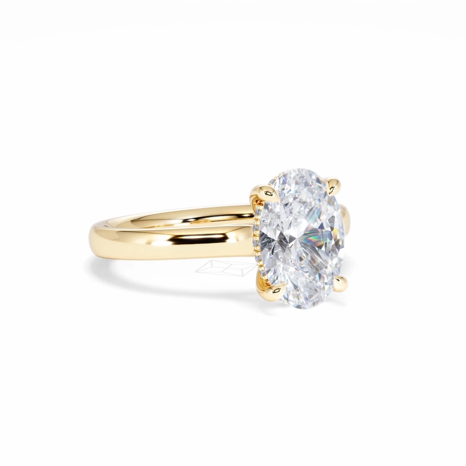 Amora Oval 2.00ct Hidden Halo Lab Diamond Engagement Ring F/VS1 Set in 18K Gold - Image 16