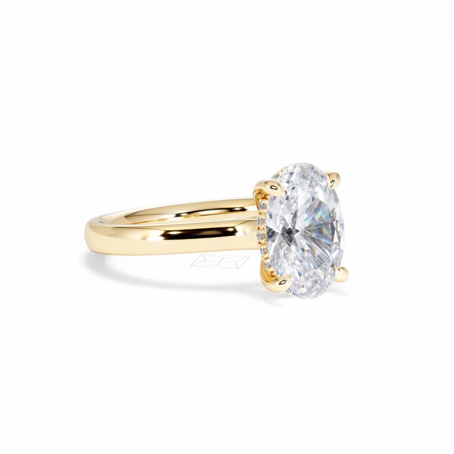 Amora Oval 2.00ct Hidden Halo Lab Diamond Engagement Ring F/VS1 Set in 18K Gold - Image 17