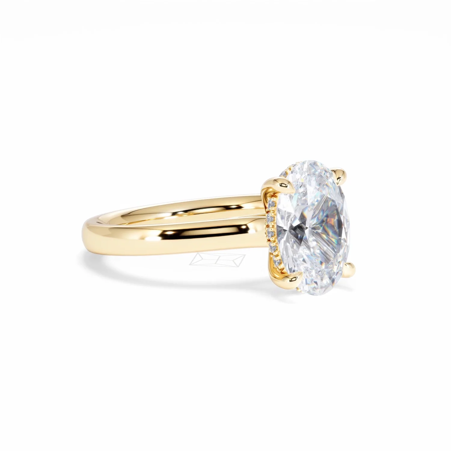 Amora Oval 2.00ct Hidden Halo Lab Diamond Engagement Ring F/VS1 Set in 18K Gold - Image 18