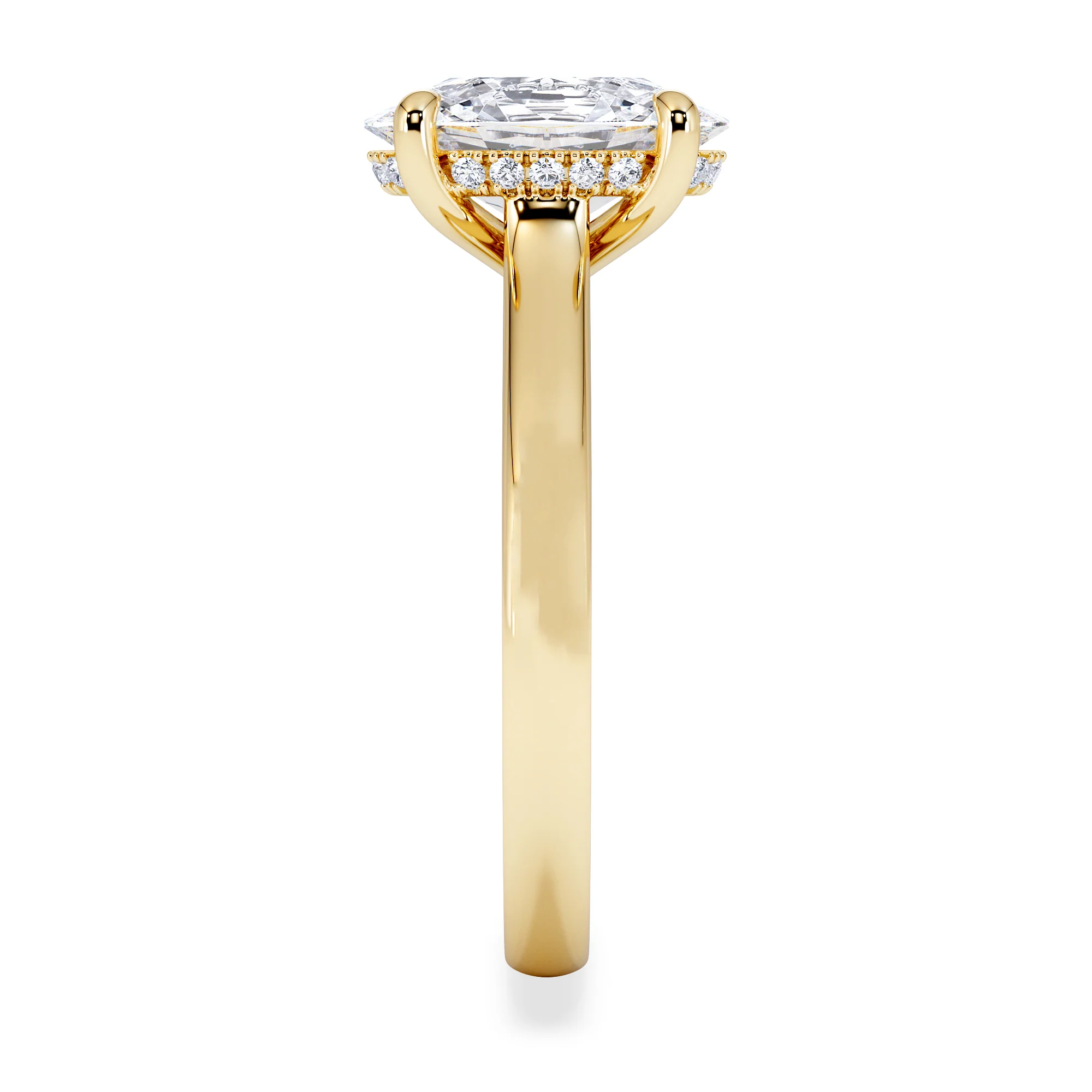 Amora Oval 2.00ct Hidden Halo Lab Diamond Engagement Ring F/VS1 Set in 18K Gold - Image 5