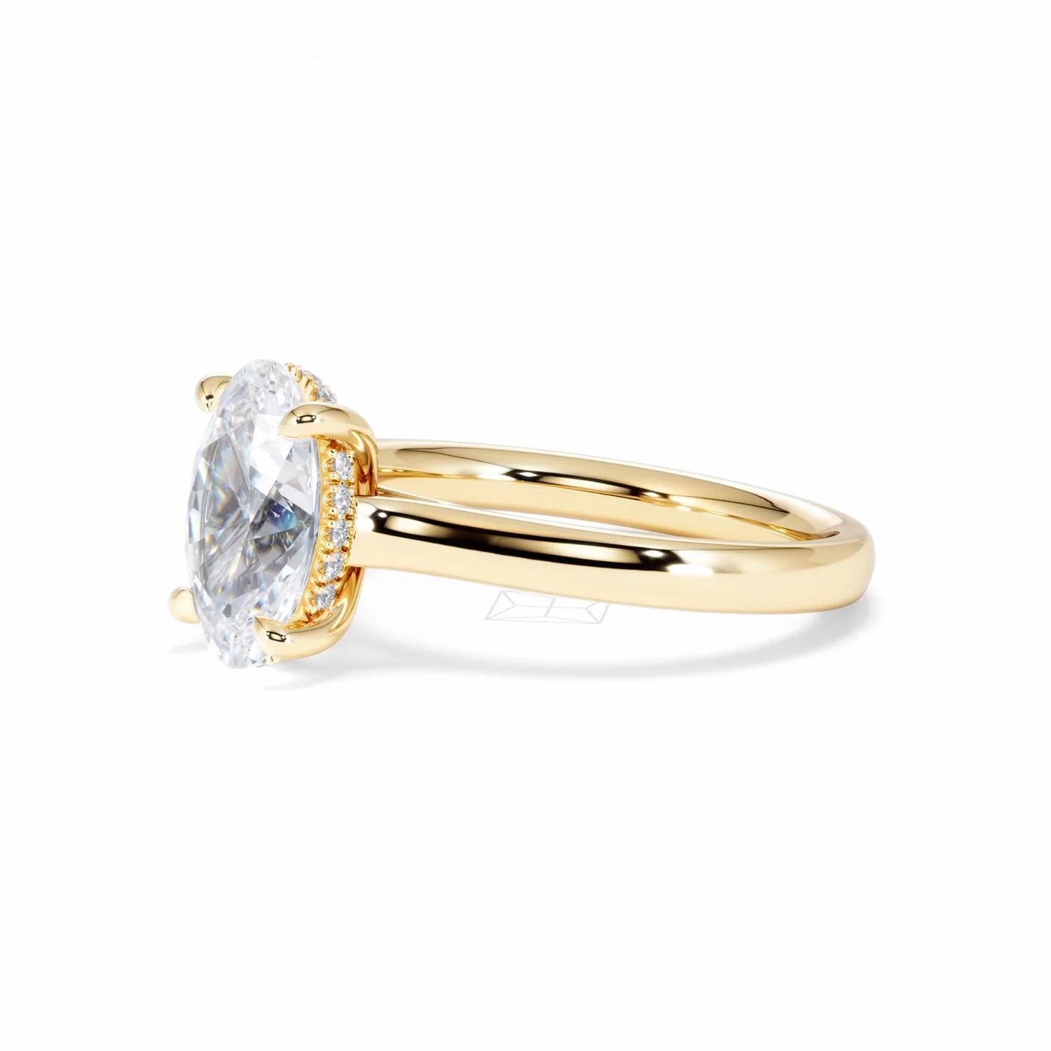 Amora Oval 2.00ct Hidden Halo Lab Diamond Engagement Ring F/VS1 Set in 18K Gold - Image 78