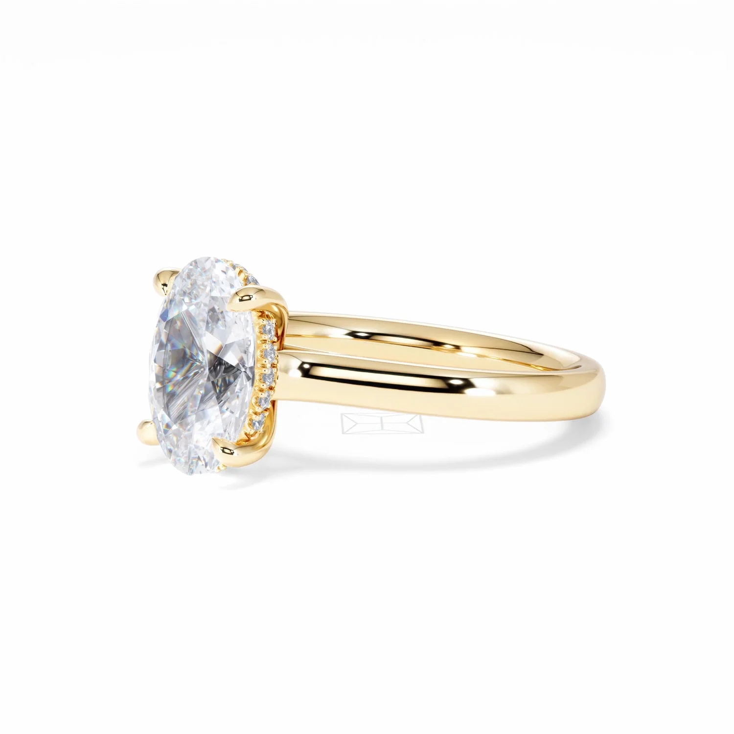 Amora Oval 2.00ct Hidden Halo Lab Diamond Engagement Ring F/VS1 Set in 18K Gold - Image 80