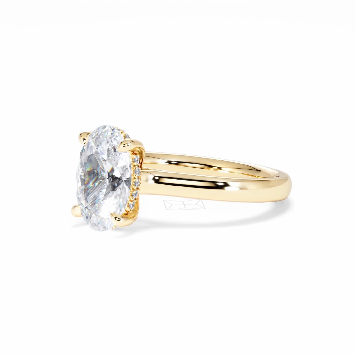 Amora Oval 2.00ct Hidden Halo Lab Diamond Engagement Ring F/VS1 Set in 18K Gold - Image 81