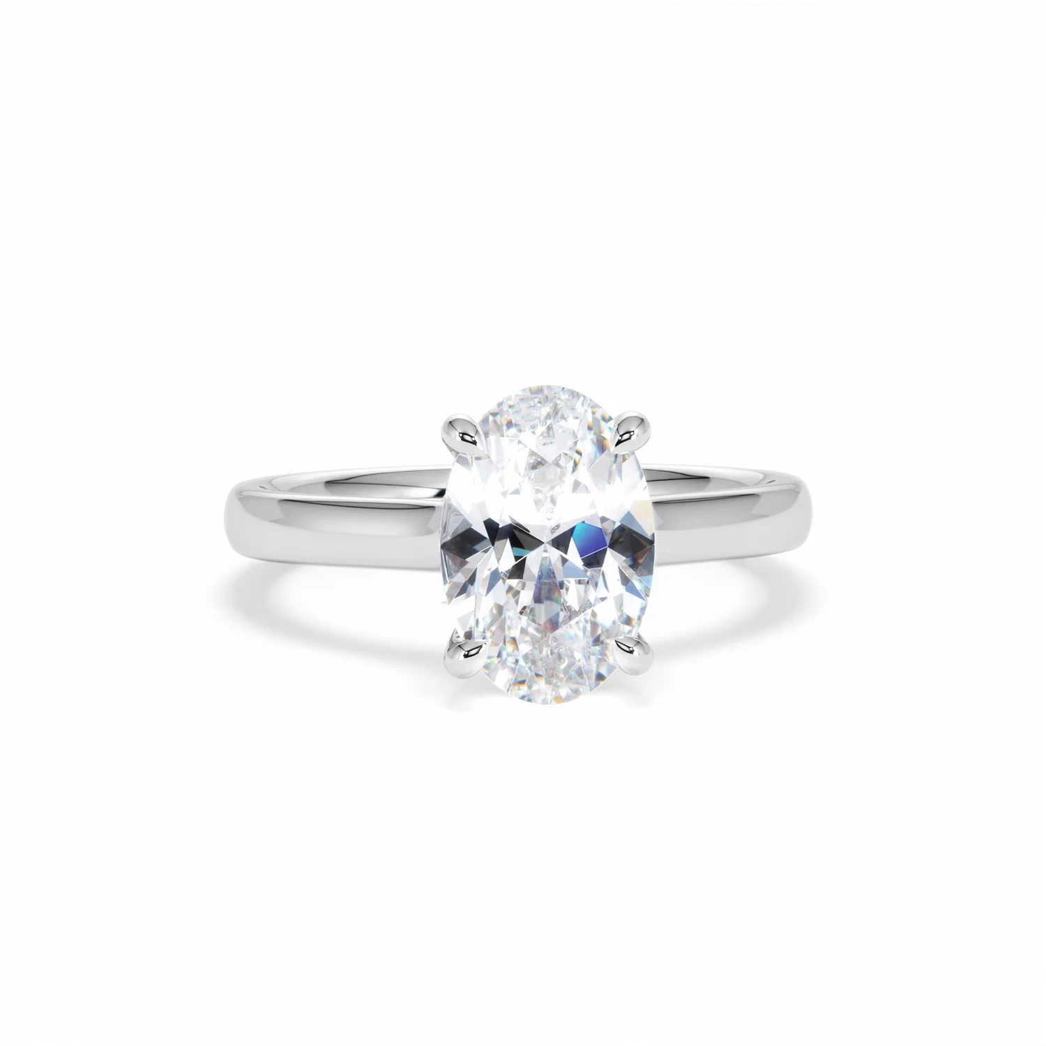 Amora Oval 2.00ct Hidden Halo Lab Diamond Engagement Ring F/VS1 Set in 18K White Gold - Image 11