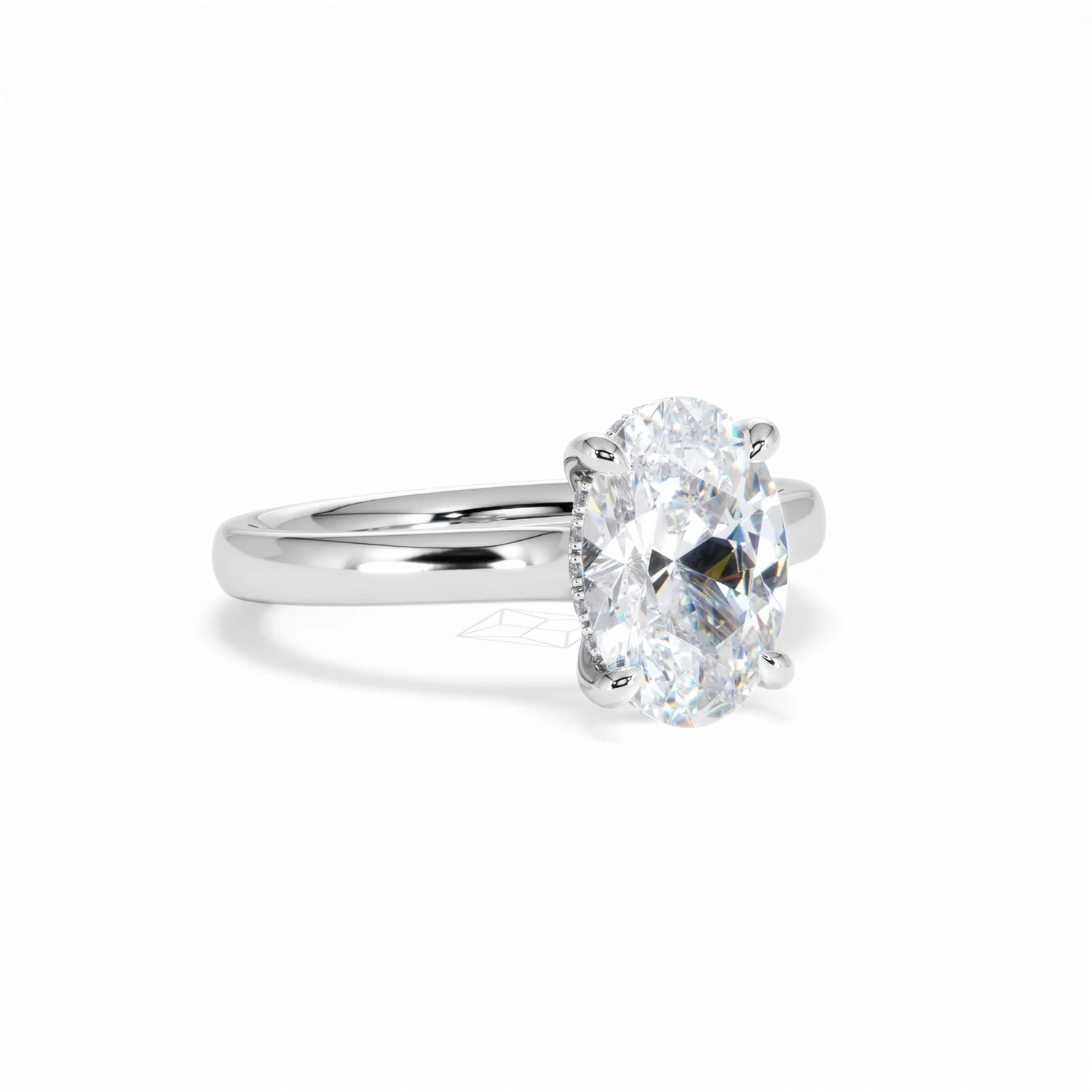 Amora Oval 2.00ct Hidden Halo Lab Diamond Engagement Ring F/VS1 Set in 18K White Gold - Image 15