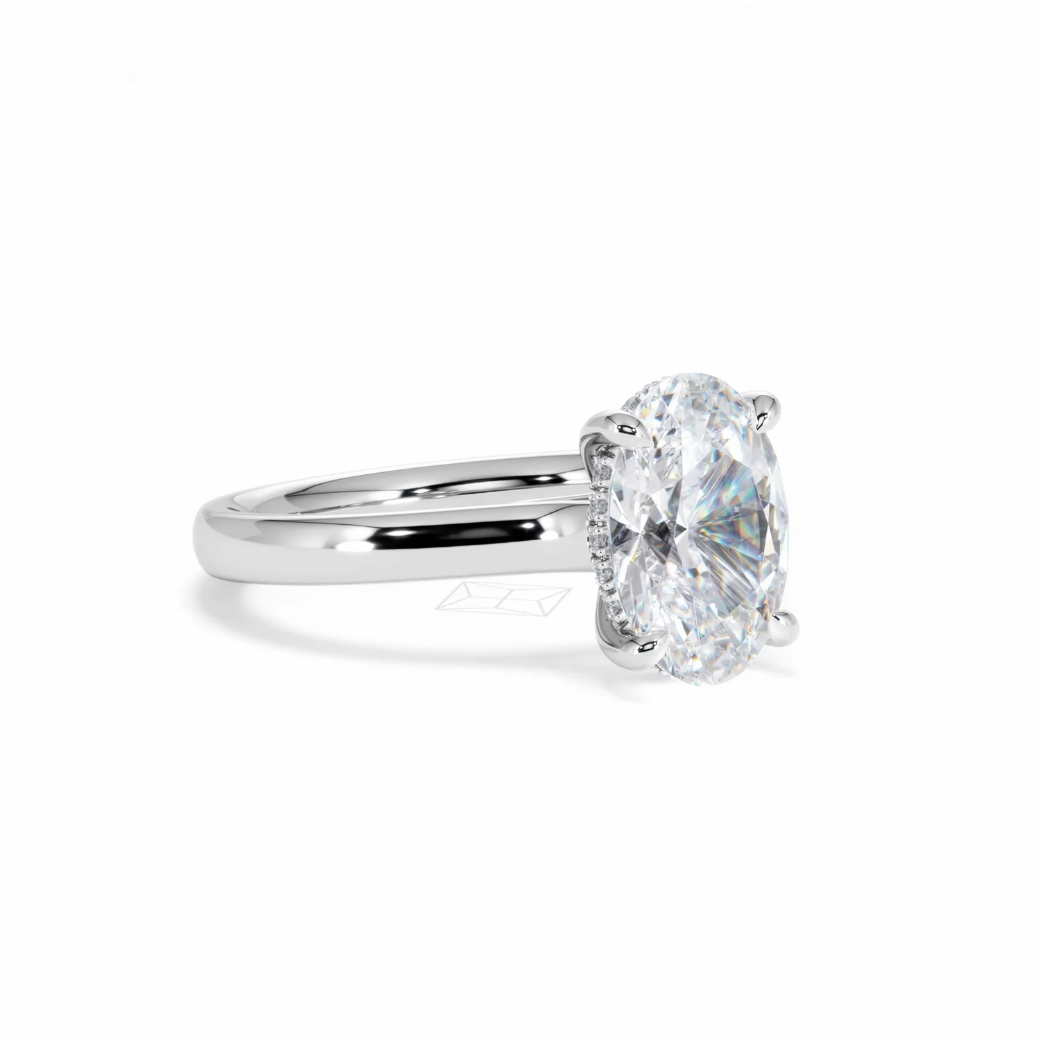 Amora Oval 2.00ct Hidden Halo Lab Diamond Engagement Ring F/VS1 Set in 18K White Gold - Image 17