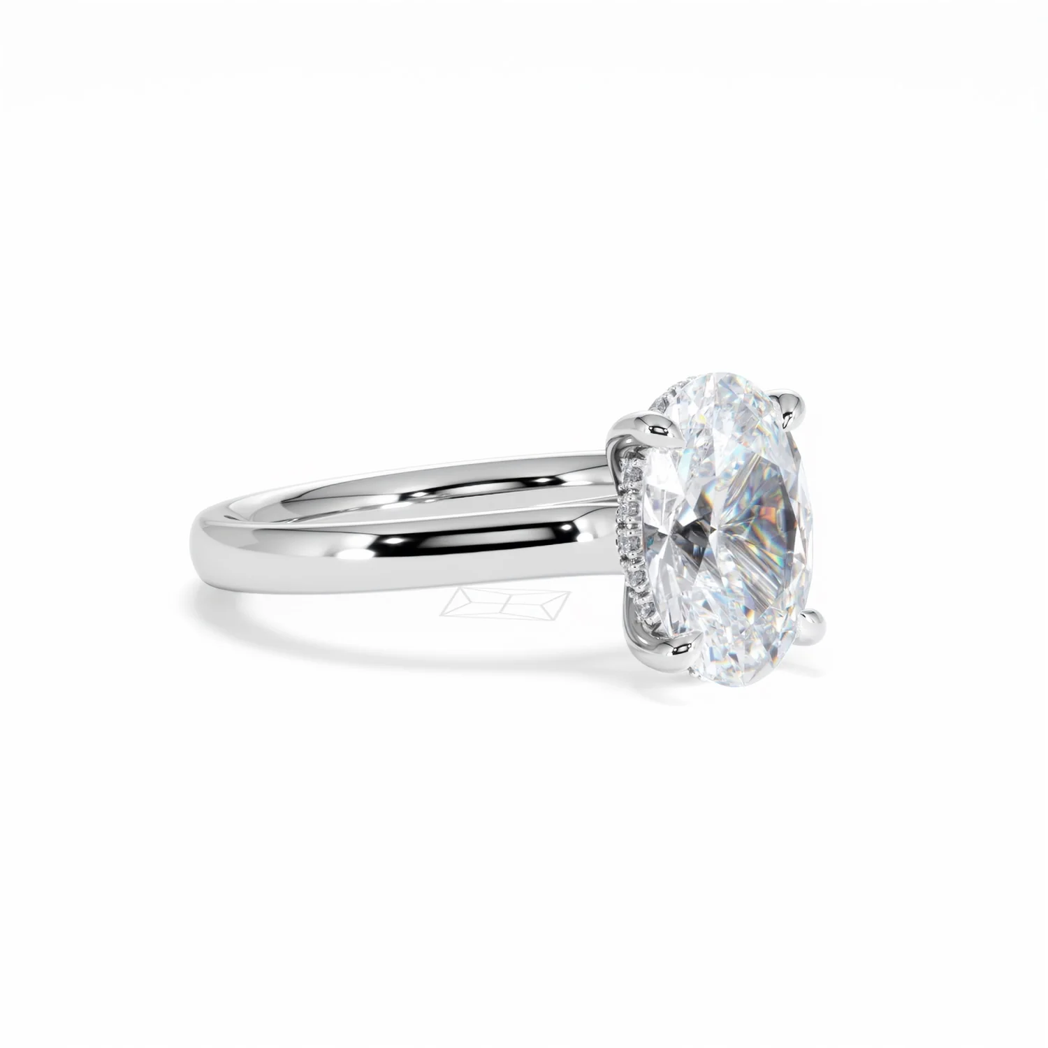 Amora Oval 2.00ct Hidden Halo Lab Diamond Engagement Ring F/VS1 Set in 18K White Gold - Image 18