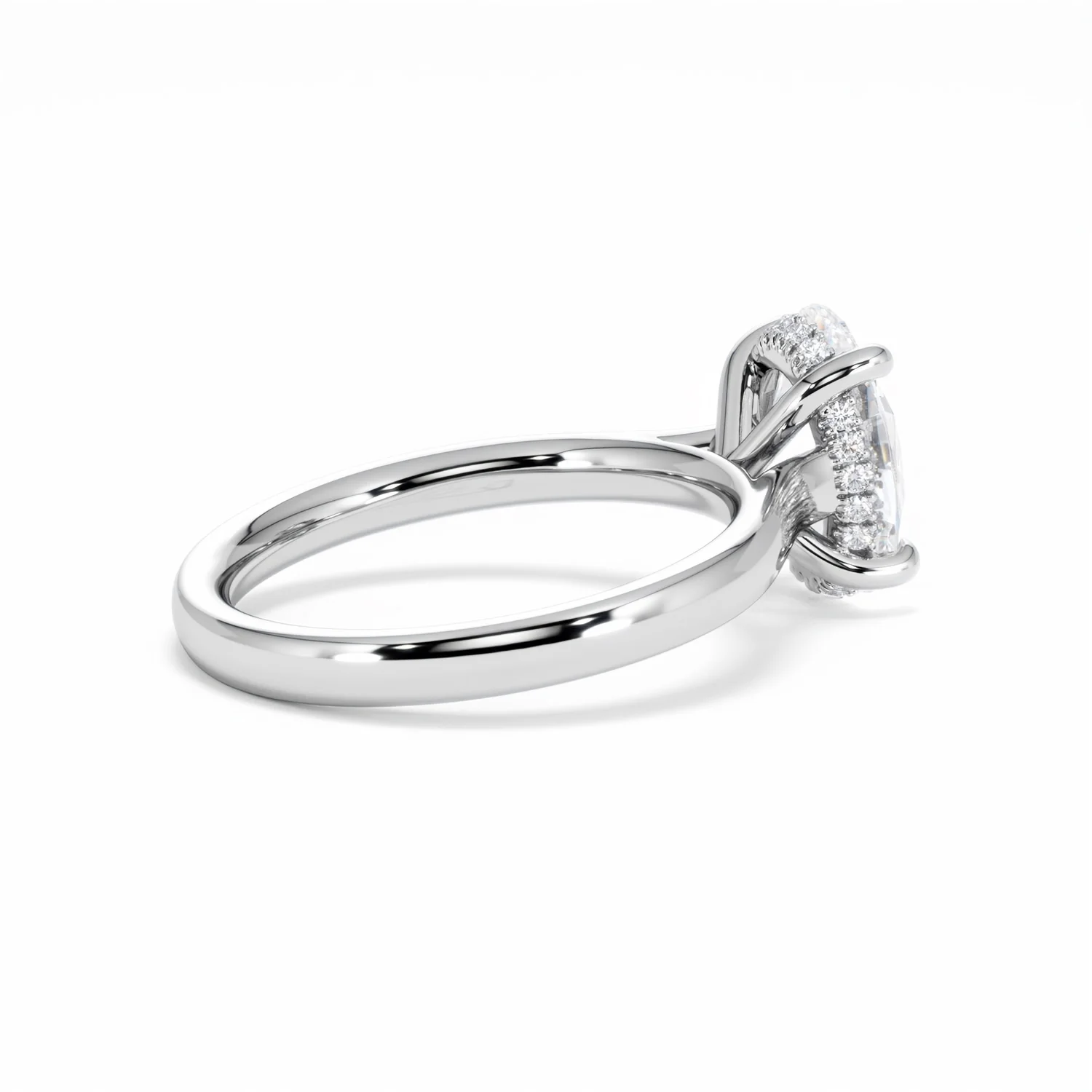 Amora Oval 2.00ct Hidden Halo Lab Diamond Engagement Ring F/VS1 Set in 18K White Gold - Image 36