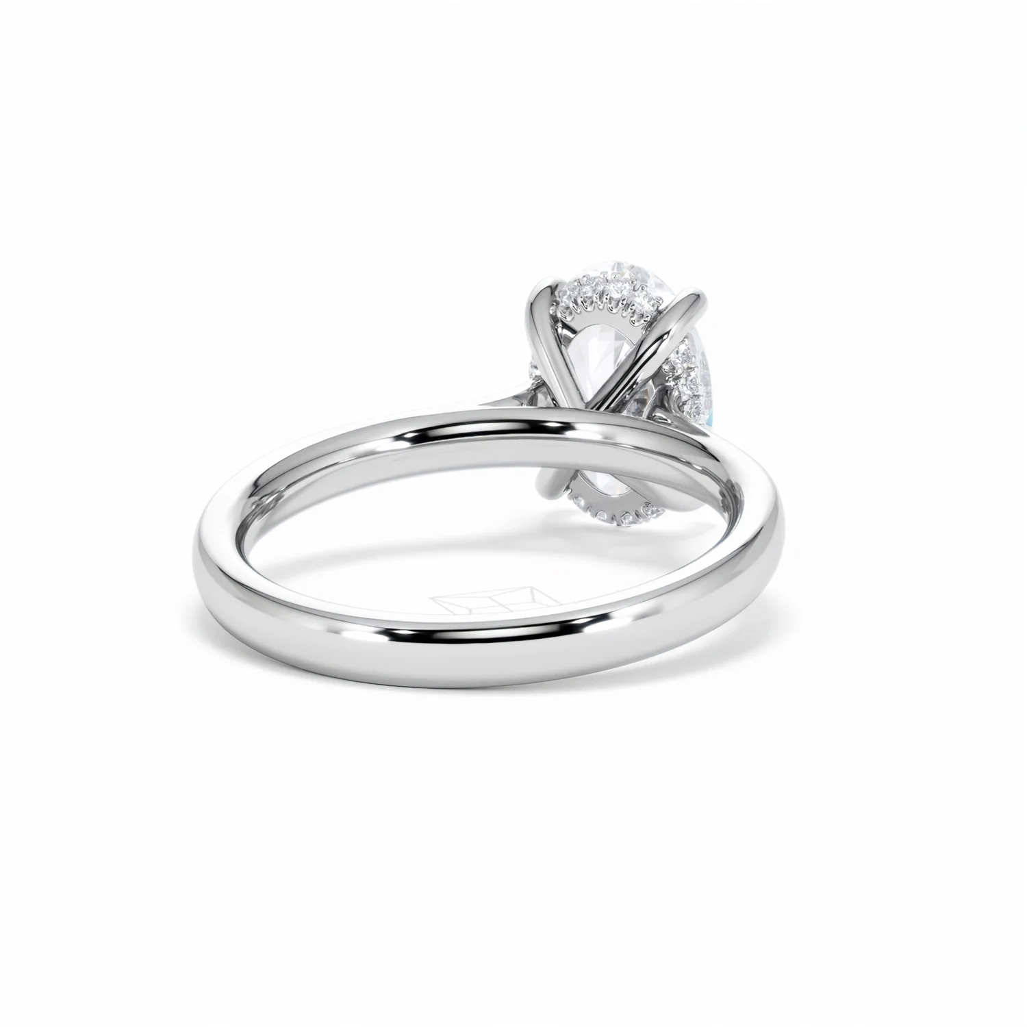 Amora Oval 2.00ct Hidden Halo Lab Diamond Engagement Ring F/VS1 Set in 18K White Gold - Image 45
