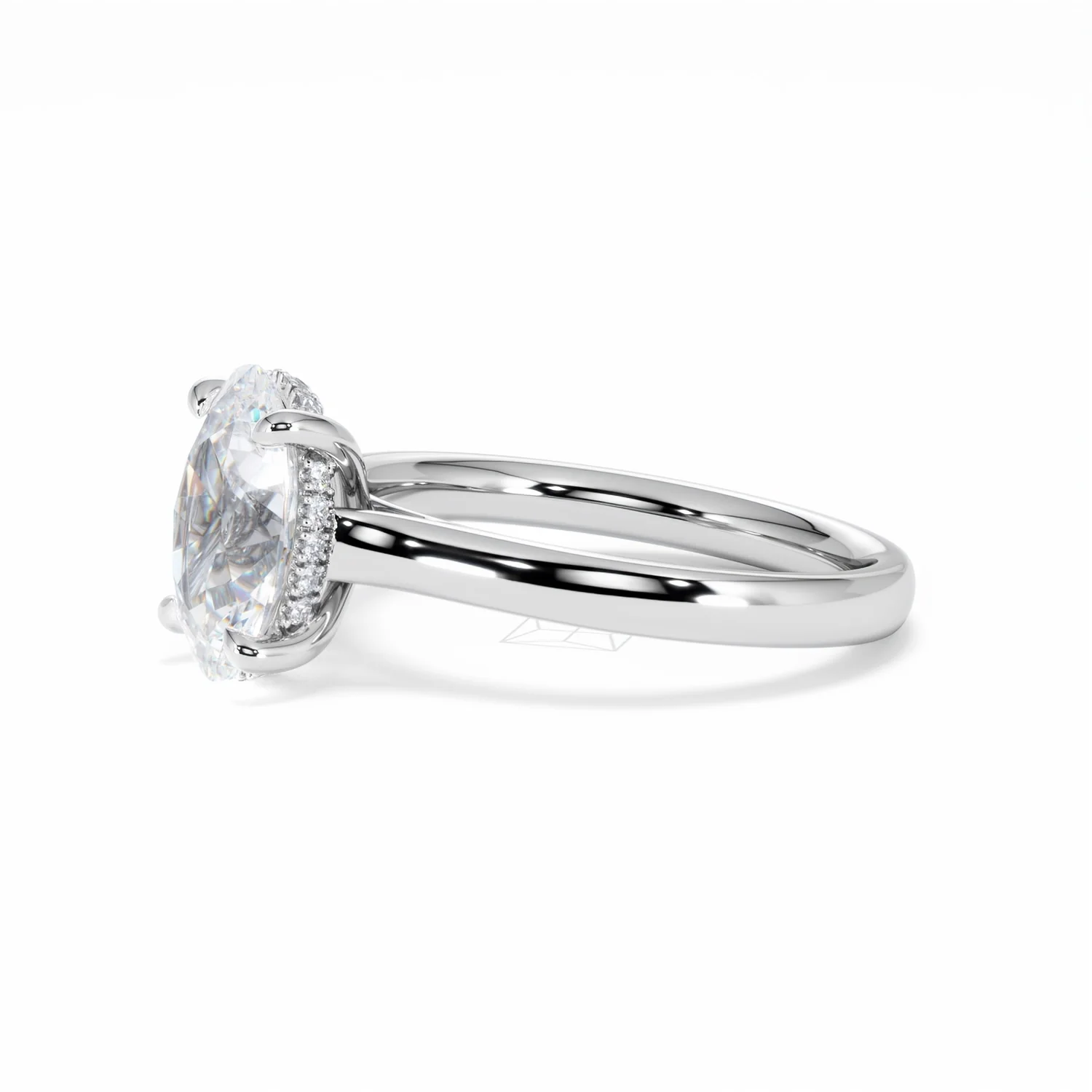 Amora Oval 2.00ct Hidden Halo Lab Diamond Engagement Ring F/VS1 Set in 18K White Gold - Image 76