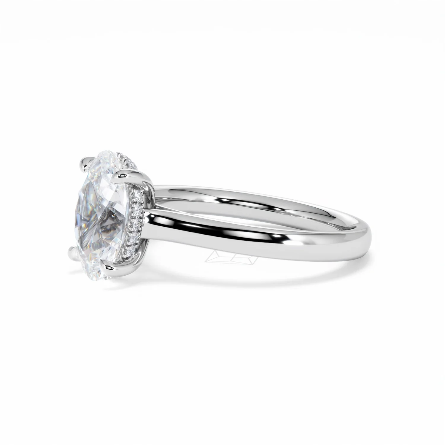 Amora Oval 2.00ct Hidden Halo Lab Diamond Engagement Ring F/VS1 Set in 18K White Gold - Image 77