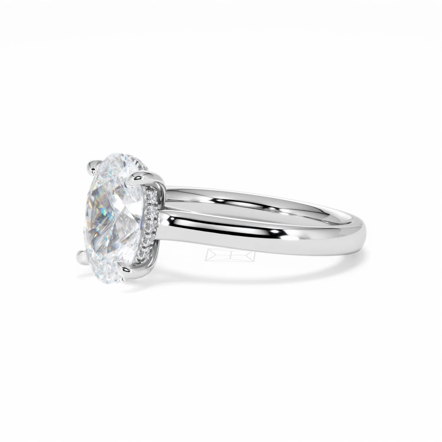 Amora Oval 2.00ct Hidden Halo Lab Diamond Engagement Ring F/VS1 Set in 18K White Gold - Image 79