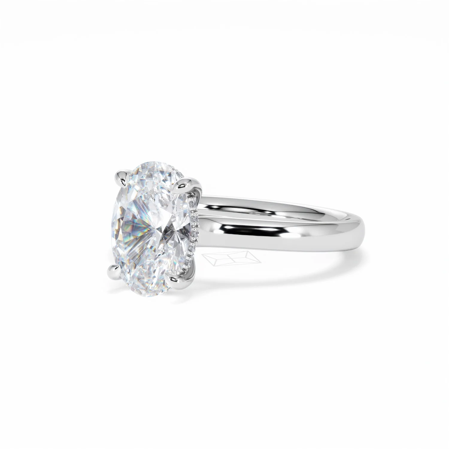 Amora Oval 2.00ct Hidden Halo Lab Diamond Engagement Ring F/VS1 Set in 18K White Gold - Image 83