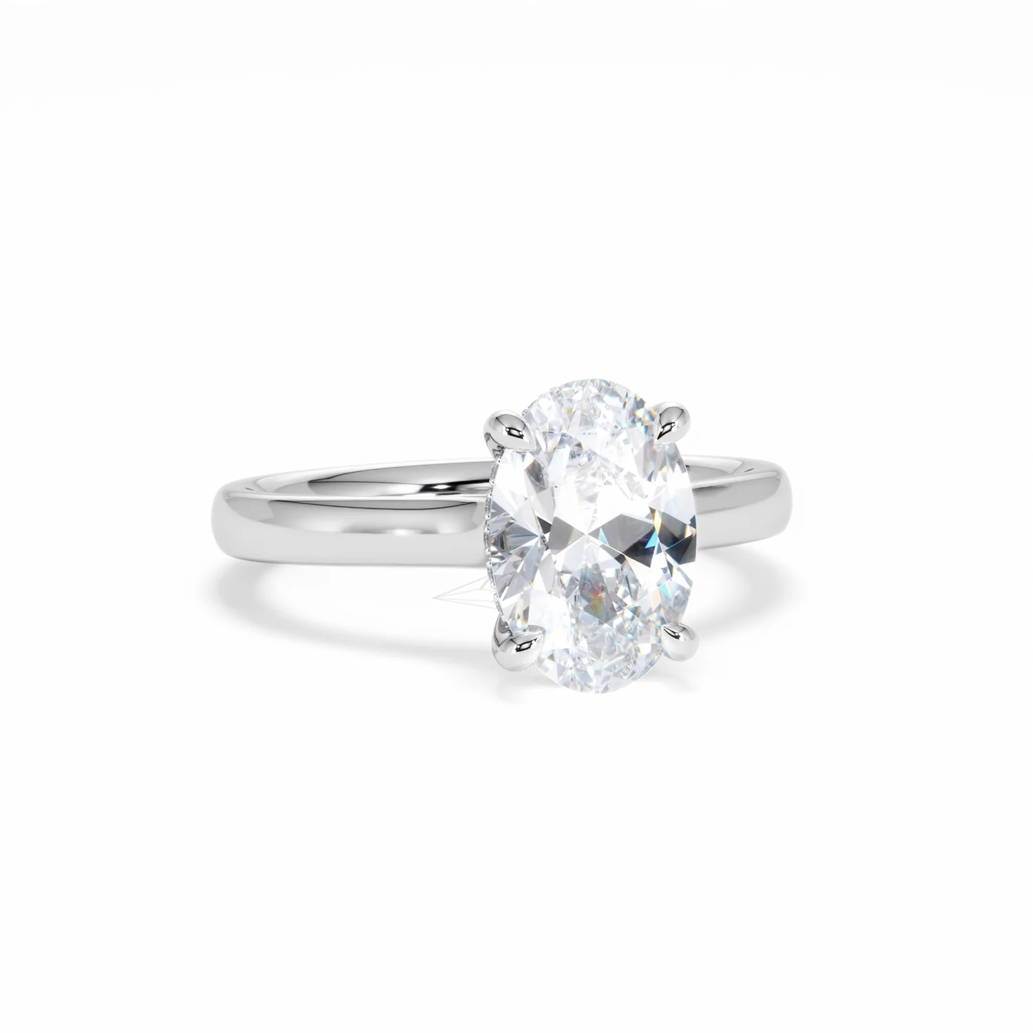 Amora Oval 2.00ct Hidden Halo Lab Diamond Engagement Ring F/VS1 Set in Platinum - Image 13