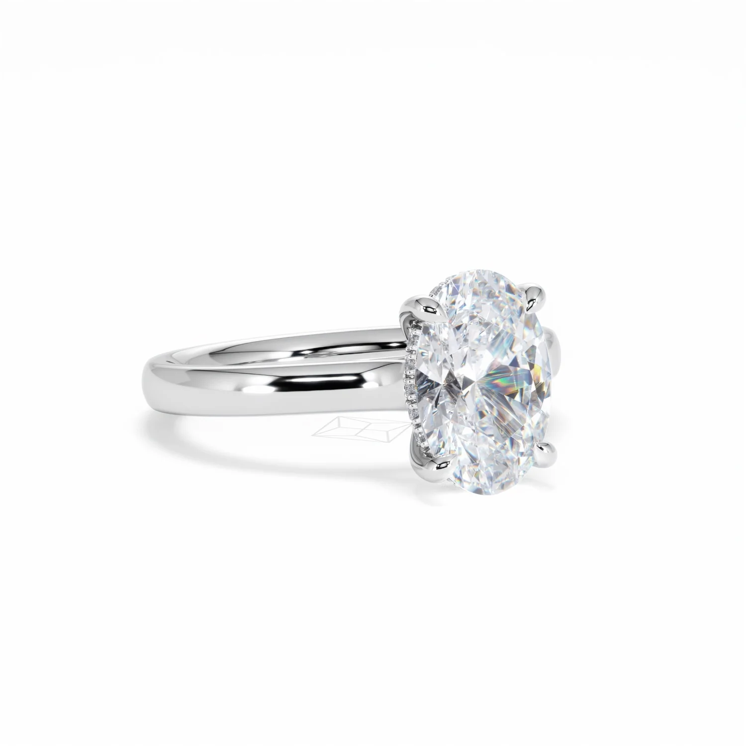 Amora Oval 2.00ct Hidden Halo Lab Diamond Engagement Ring F/VS1 Set in Platinum - Image 16