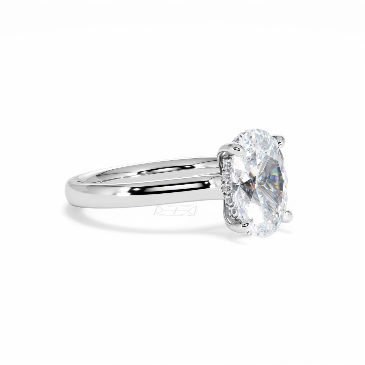 Amora Oval 2.00ct Hidden Halo Lab Diamond Engagement Ring F/VS1 Set in Platinum - Image 19