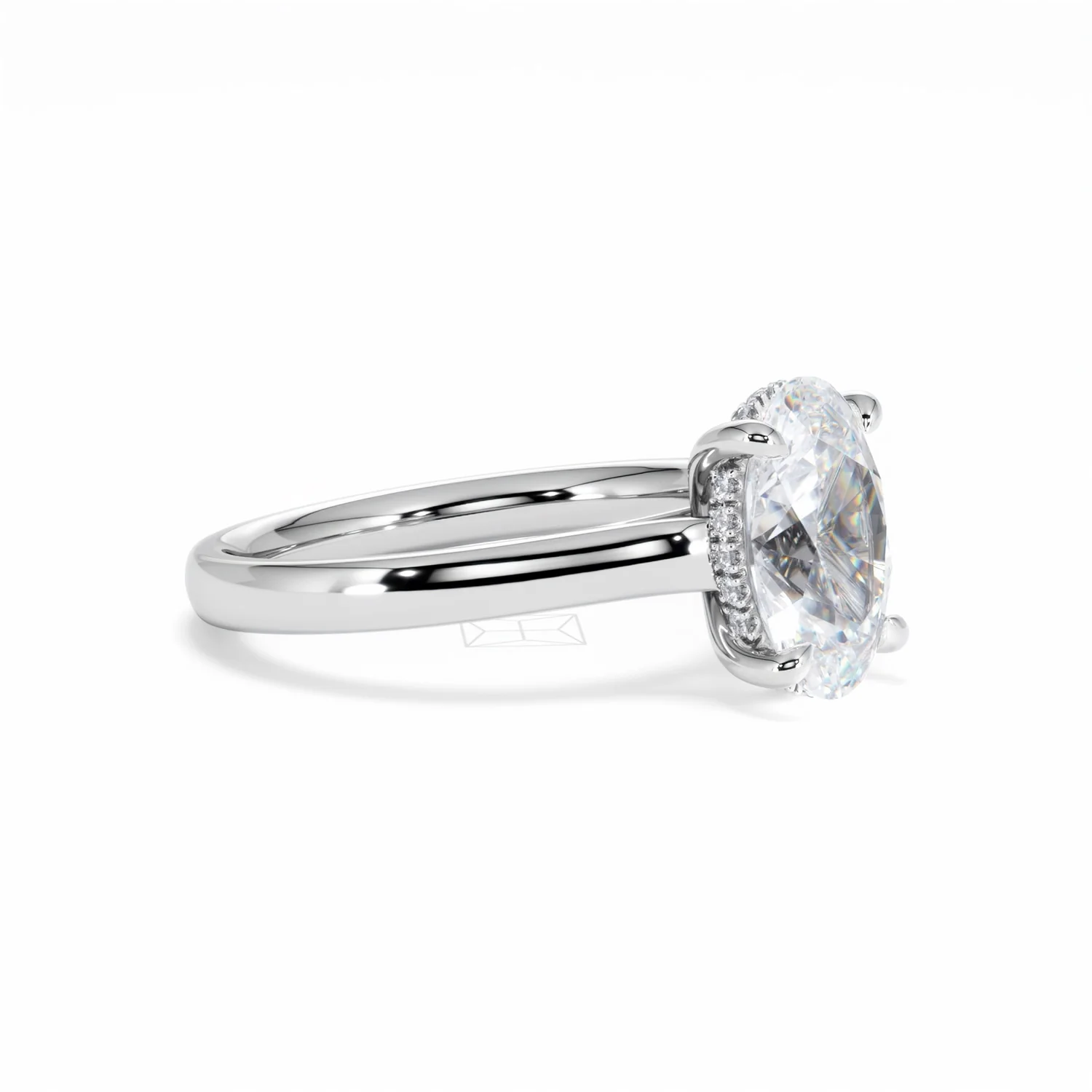 Amora Oval 2.00ct Hidden Halo Lab Diamond Engagement Ring F/VS1 Set in Platinum - Image 21