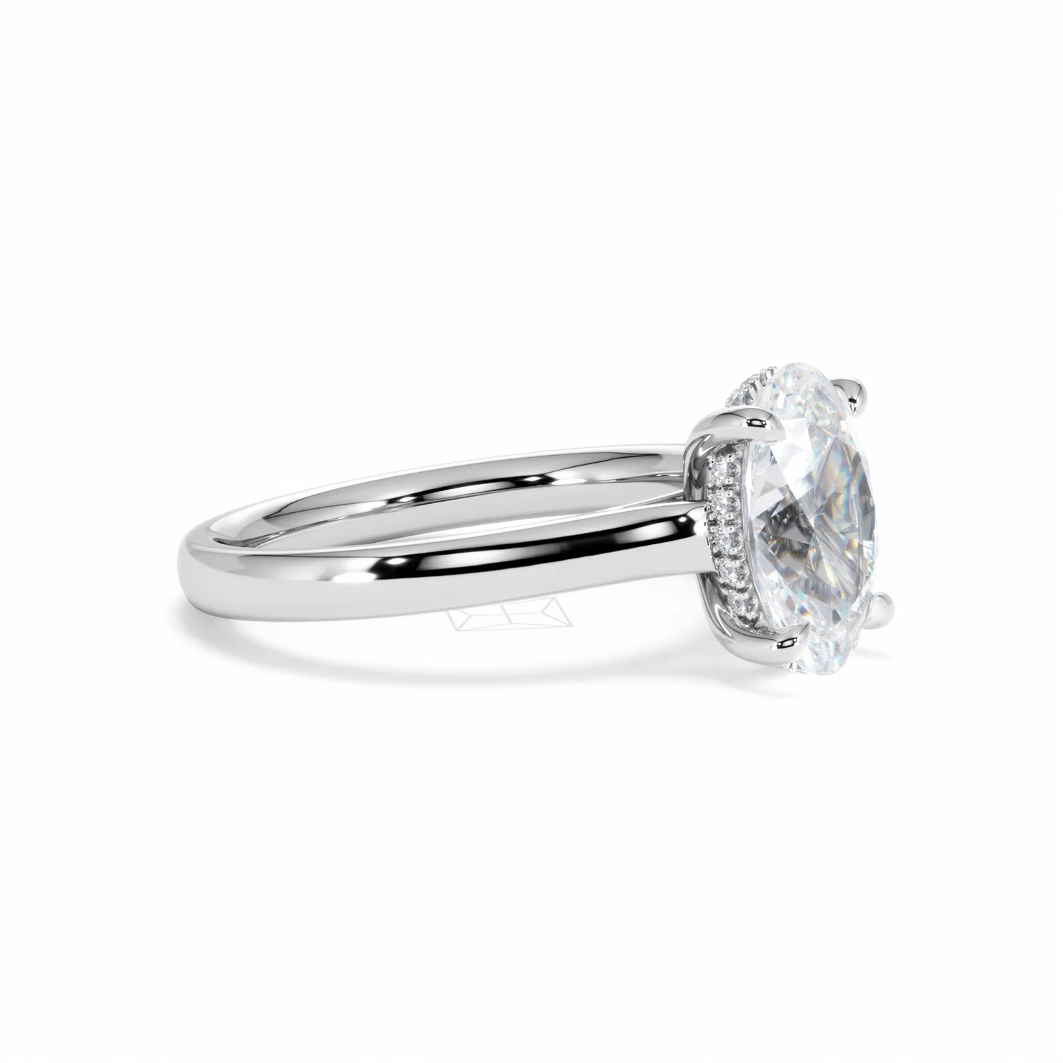 Amora Oval 2.00ct Hidden Halo Lab Diamond Engagement Ring F/VS1 Set in Platinum - Image 22