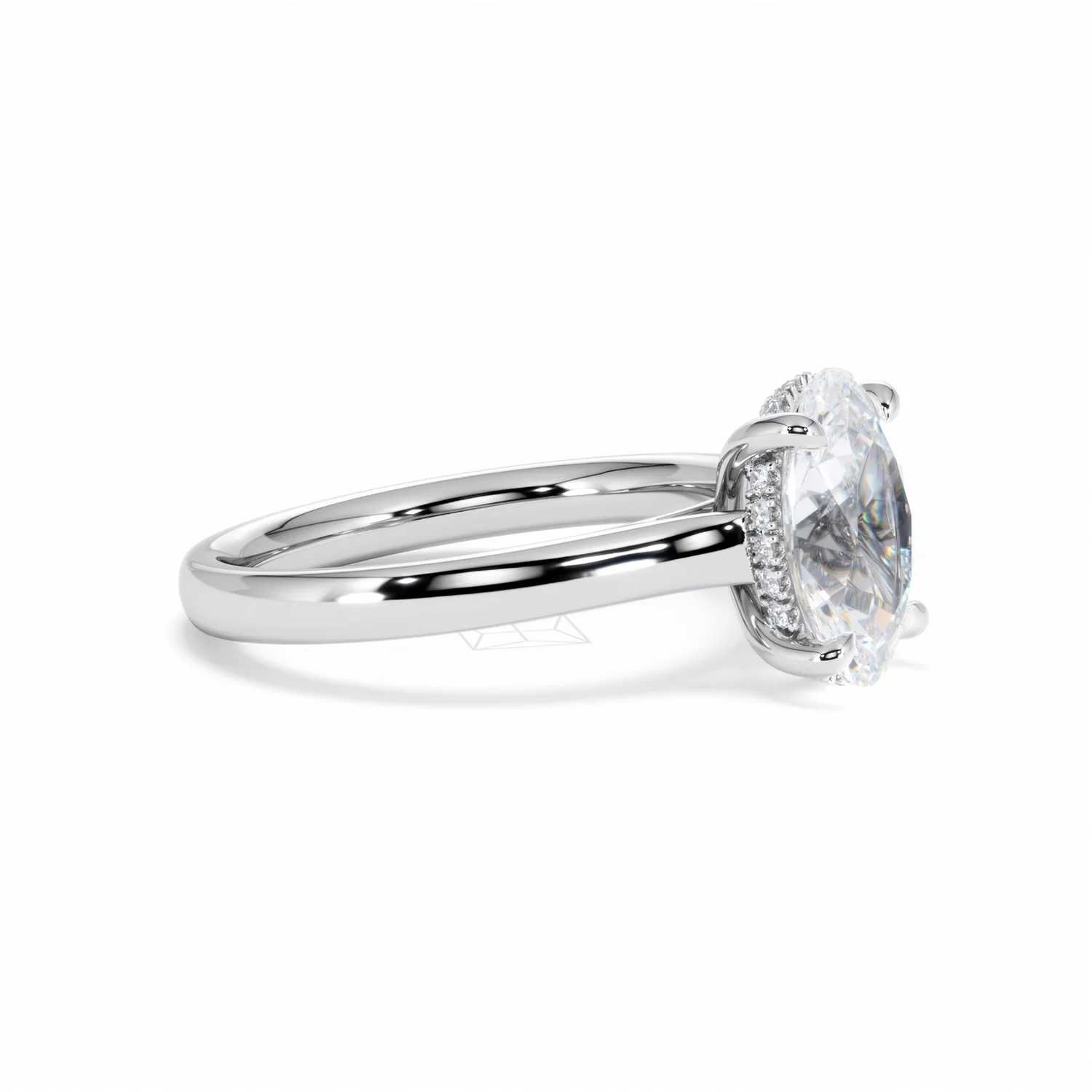 Amora Oval 2.00ct Hidden Halo Lab Diamond Engagement Ring F/VS1 Set in Platinum - Image 23