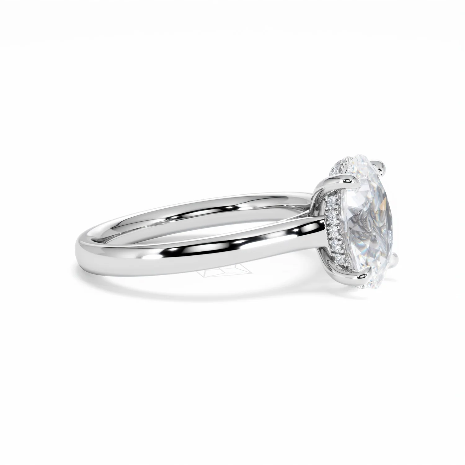 Amora Oval 2.00ct Hidden Halo Lab Diamond Engagement Ring F/VS1 Set in Platinum - Image 24