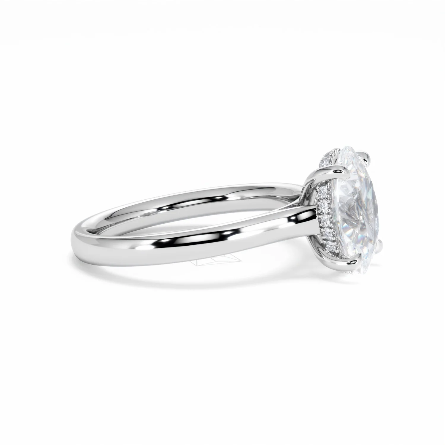 Amora Oval 2.00ct Hidden Halo Lab Diamond Engagement Ring F/VS1 Set in Platinum - Image 25
