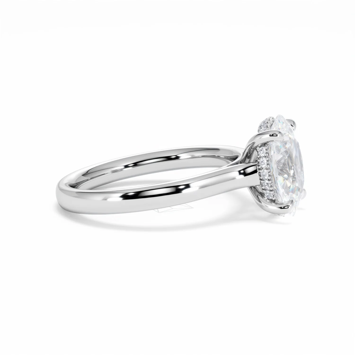 Amora Oval 2.00ct Hidden Halo Lab Diamond Engagement Ring F/VS1 Set in Platinum - Image 26