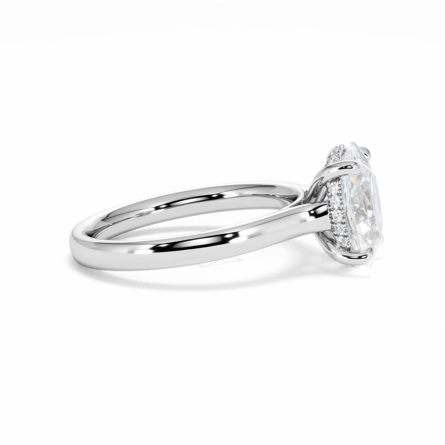 Amora Oval 2.00ct Hidden Halo Lab Diamond Engagement Ring F/VS1 Set in Platinum - Image 27