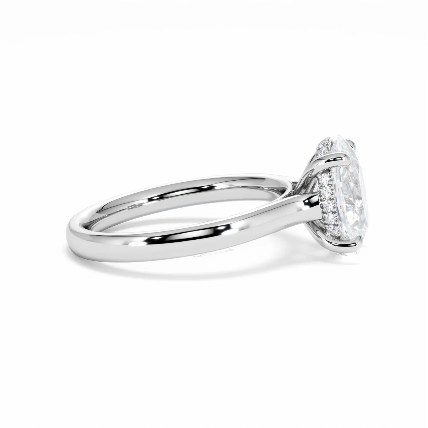 Amora Oval 2.00ct Hidden Halo Lab Diamond Engagement Ring F/VS1 Set in Platinum - Image 28