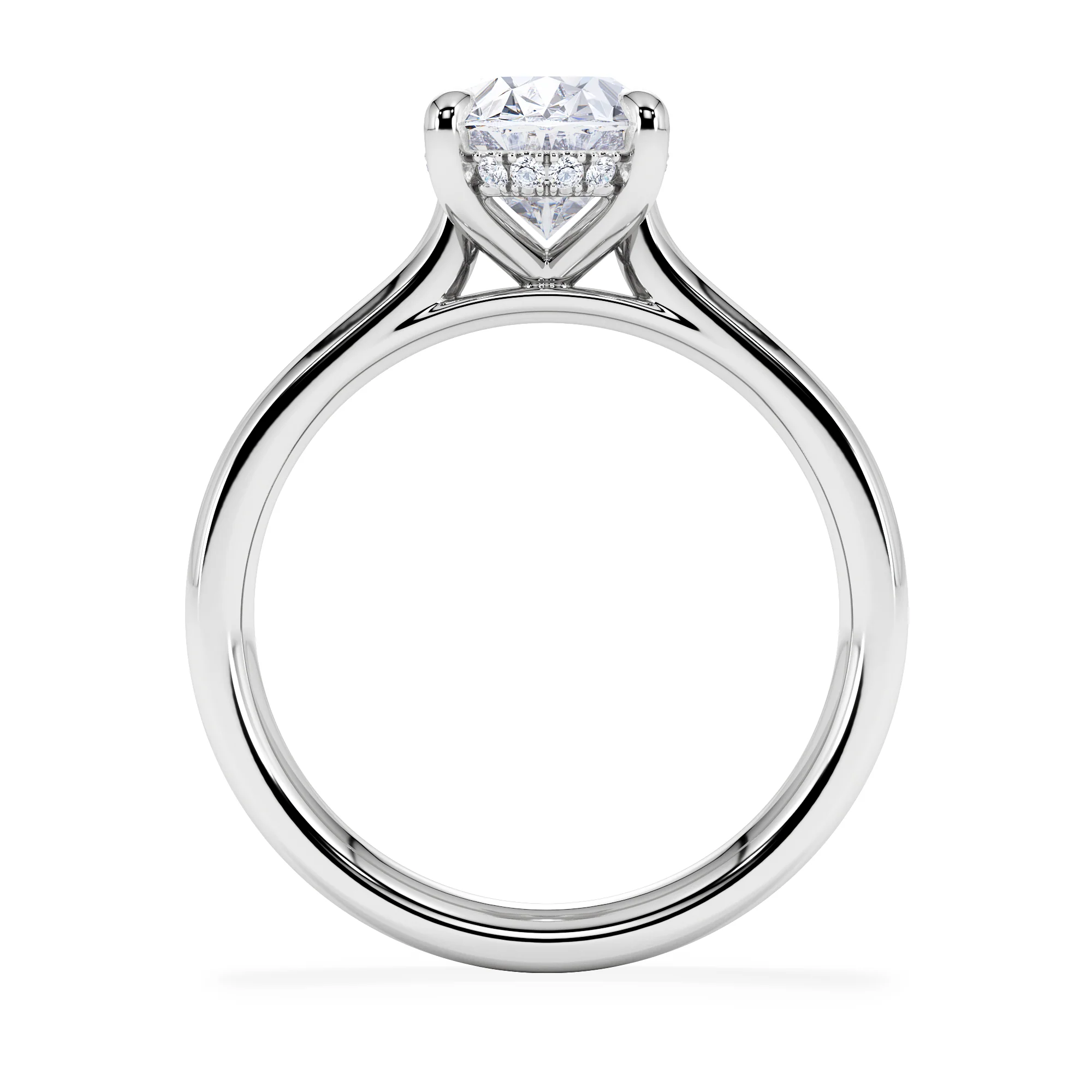 Amora Oval 2.00ct Hidden Halo Lab Diamond Engagement Ring F/VS1 Set in Platinum - Image 3