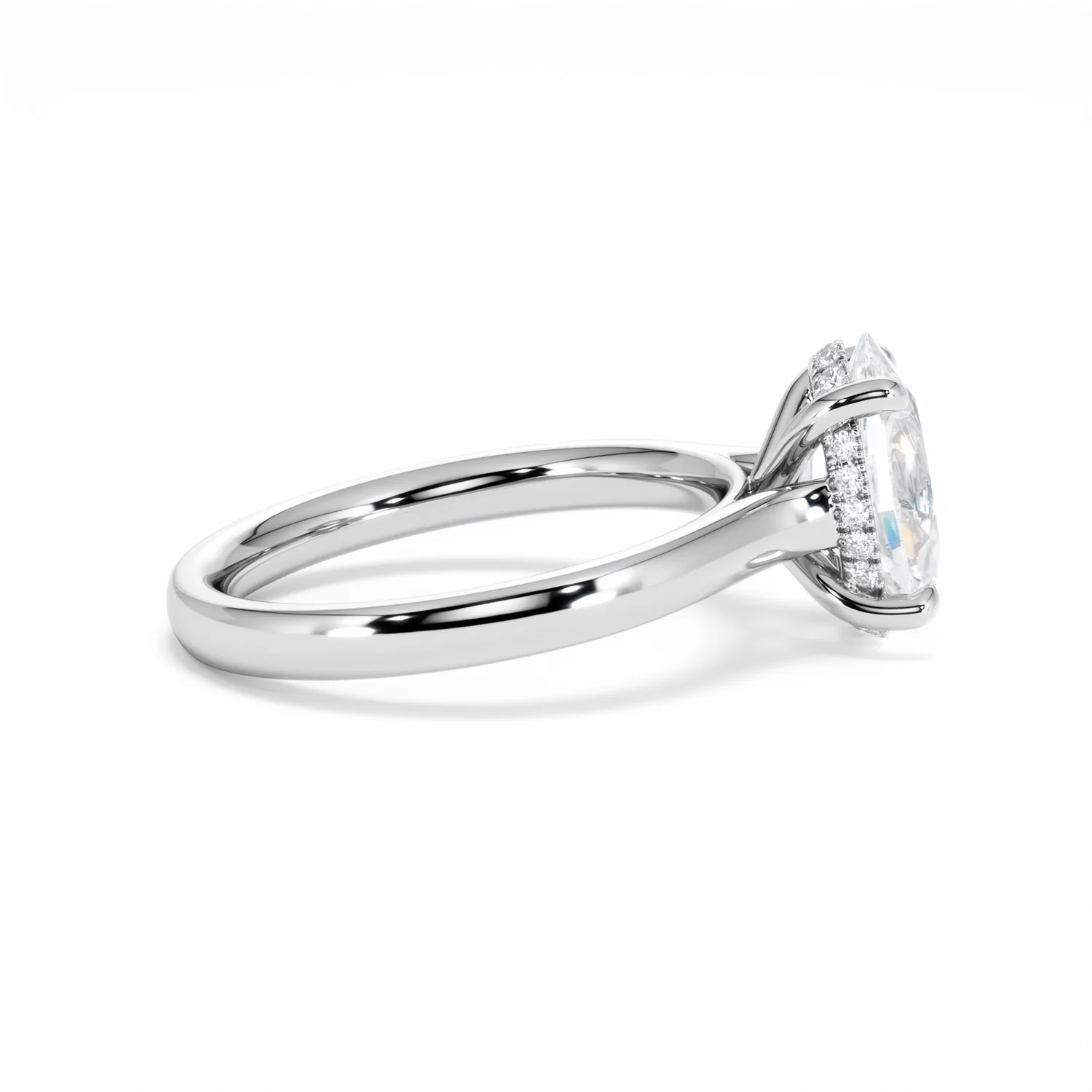 Amora Oval 2.00ct Hidden Halo Lab Diamond Engagement Ring F/VS1 Set in Platinum - Image 30