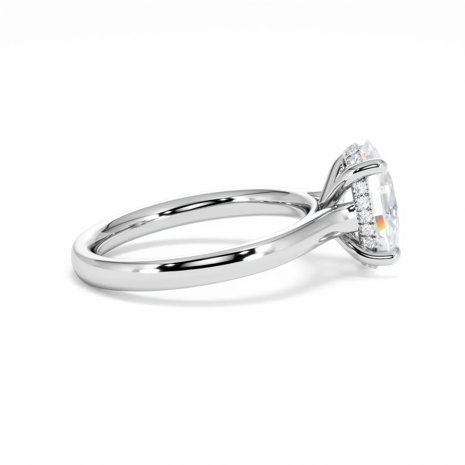 Amora Oval 2.00ct Hidden Halo Lab Diamond Engagement Ring F/VS1 Set in Platinum - Image 31