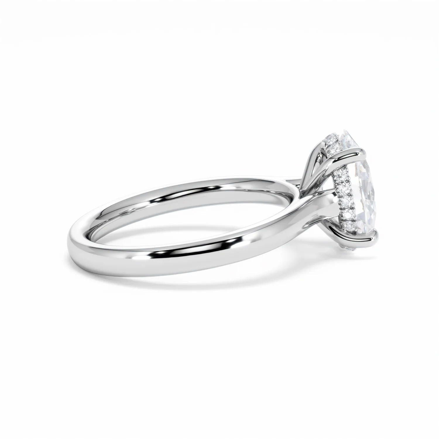 Amora Oval 2.00ct Hidden Halo Lab Diamond Engagement Ring F/VS1 Set in Platinum - Image 32