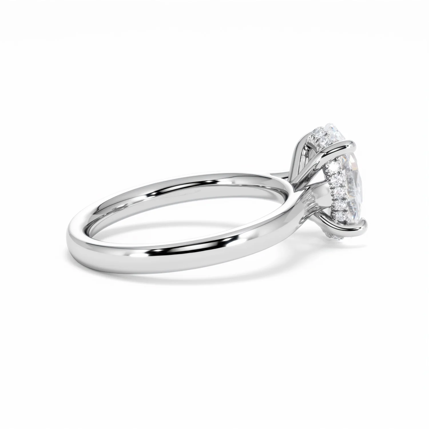 Amora Oval 2.00ct Hidden Halo Lab Diamond Engagement Ring F/VS1 Set in Platinum - Image 34