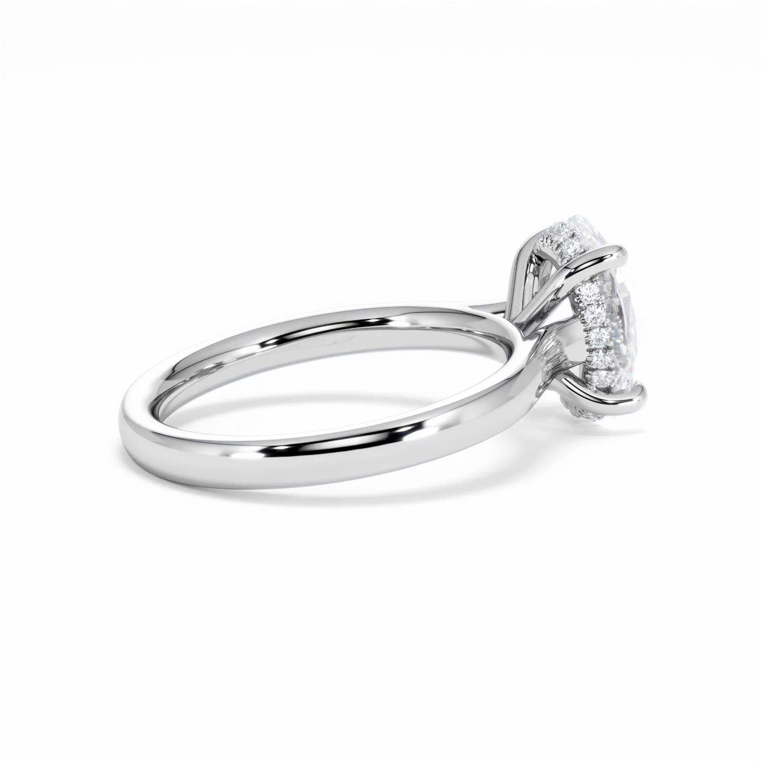 Amora Oval 2.00ct Hidden Halo Lab Diamond Engagement Ring F/VS1 Set in Platinum - Image 35