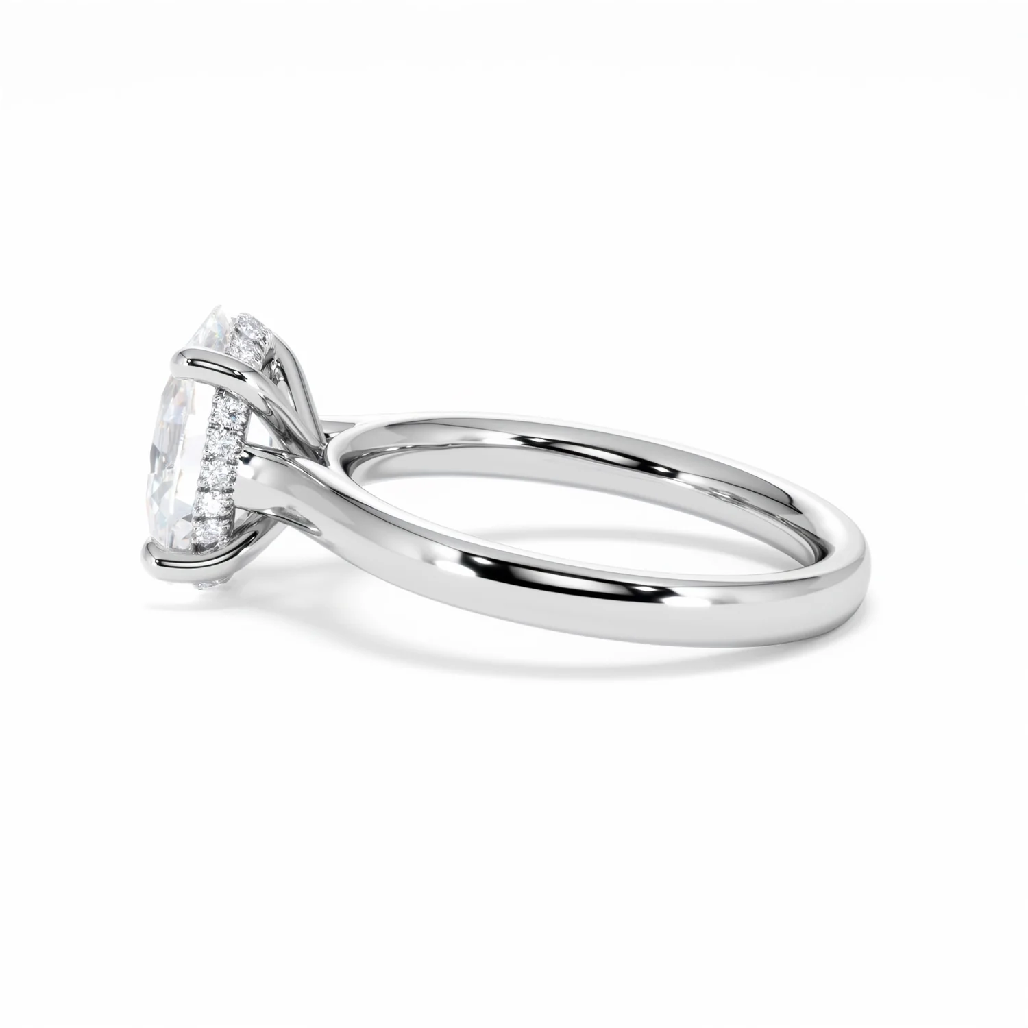 Amora Oval 2.00ct Hidden Halo Lab Diamond Engagement Ring F/VS1 Set in Platinum - Image 68