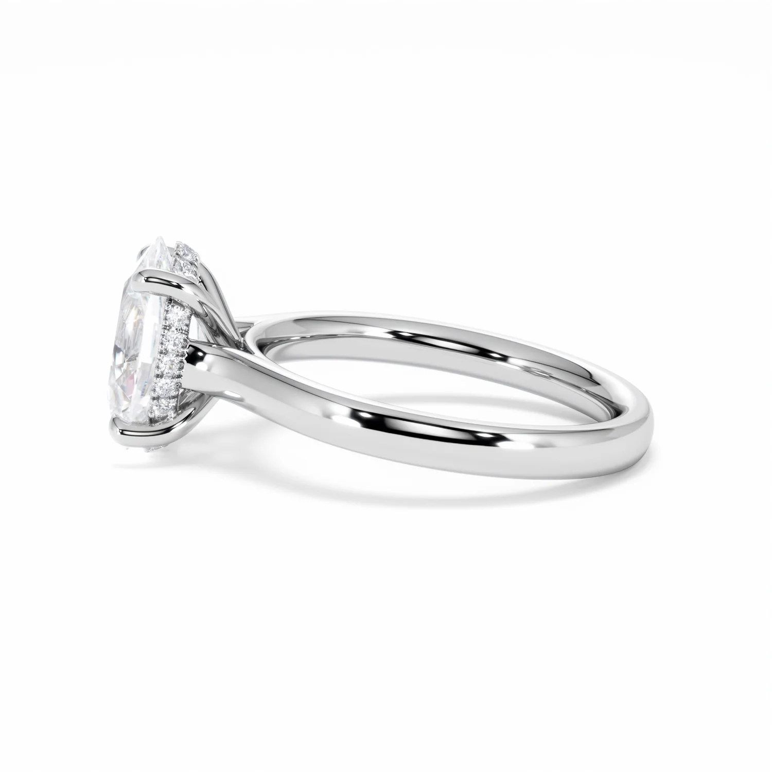 Amora Oval 2.00ct Hidden Halo Lab Diamond Engagement Ring F/VS1 Set in Platinum - Image 70