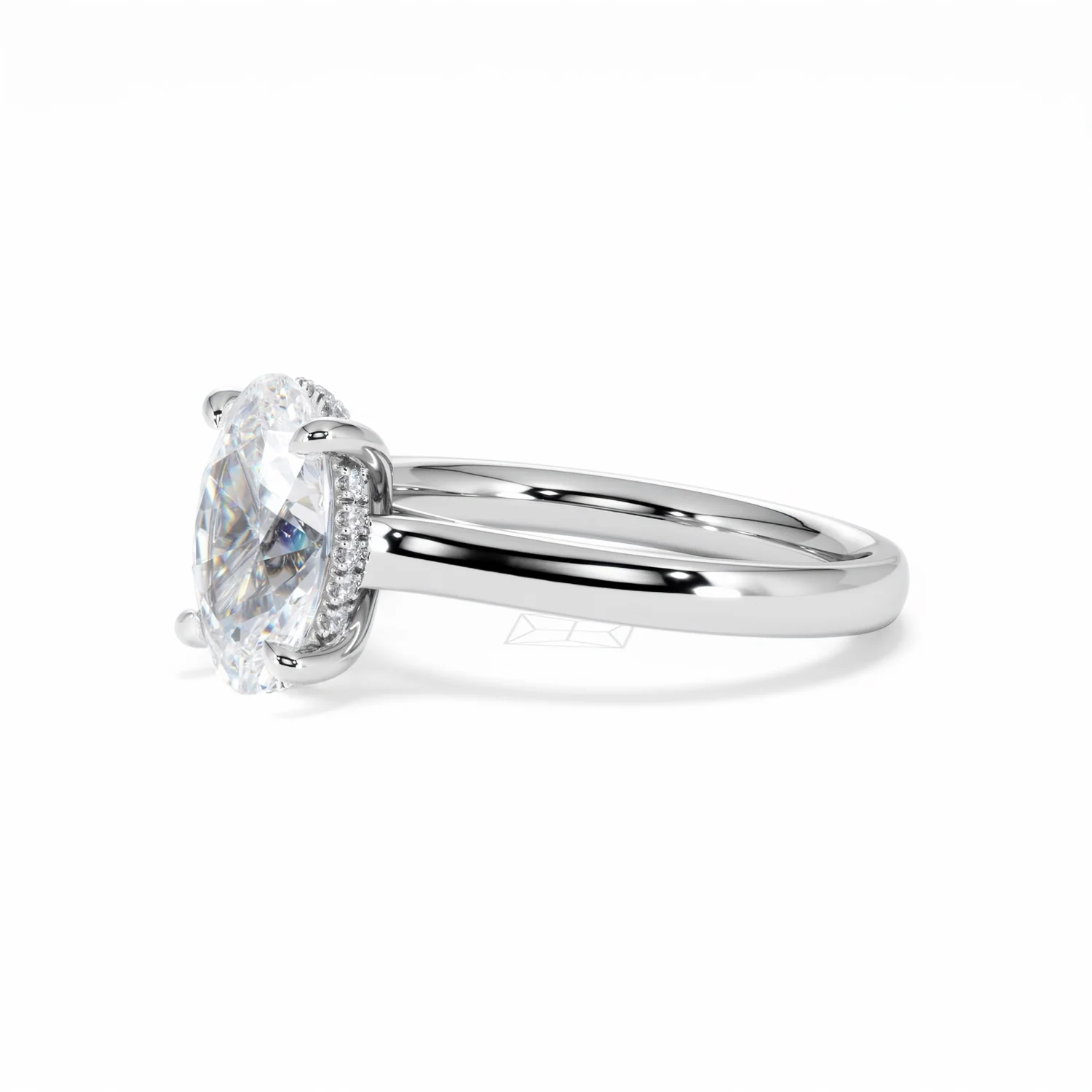 Amora Oval 2.00ct Hidden Halo Lab Diamond Engagement Ring F/VS1 Set in Platinum - Image 78