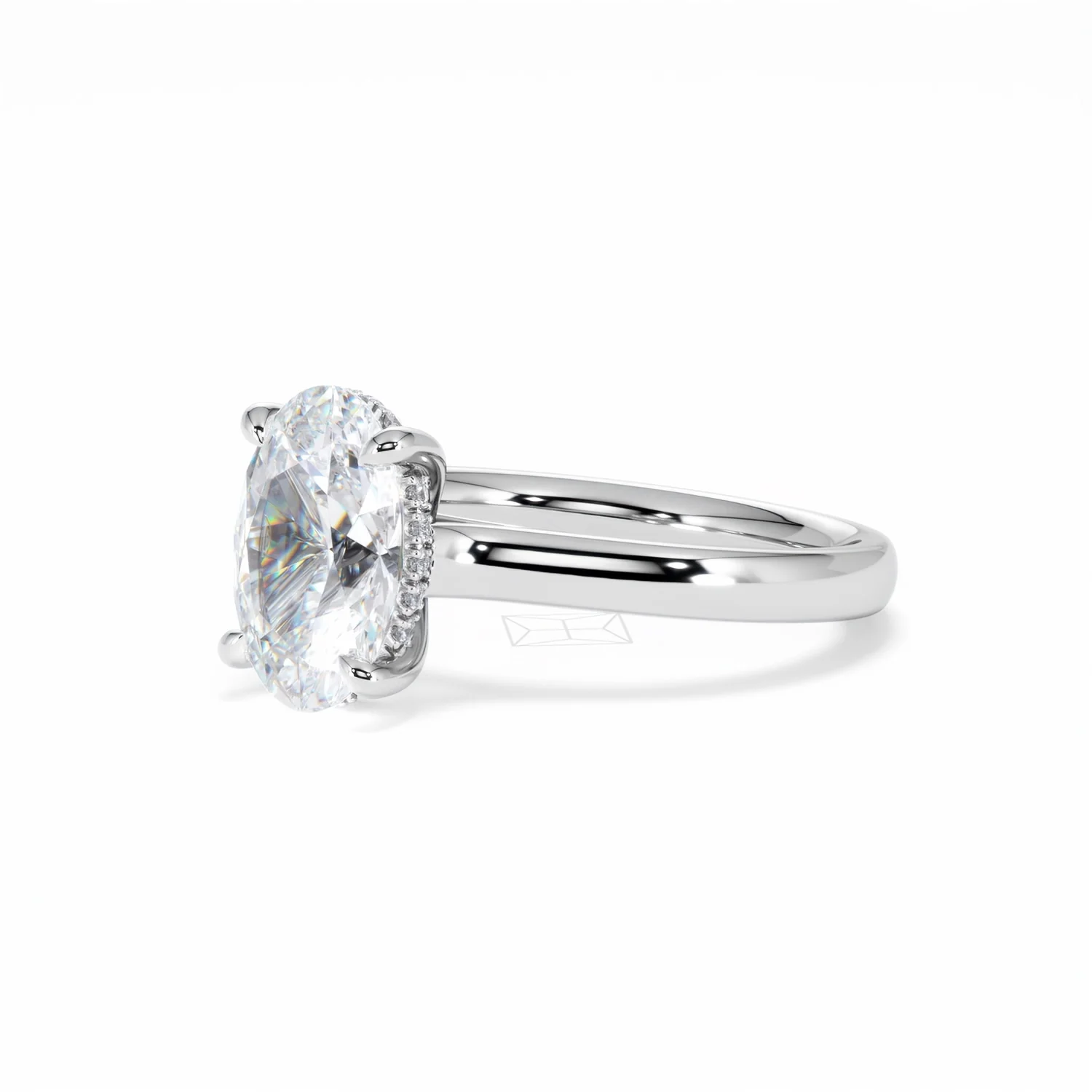 Amora Oval 2.00ct Hidden Halo Lab Diamond Engagement Ring F/VS1 Set in Platinum - Image 81