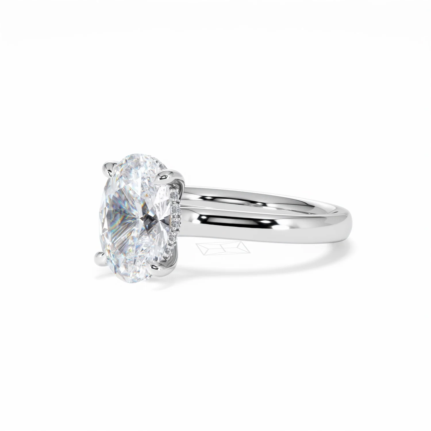 Amora Oval 2.00ct Hidden Halo Lab Diamond Engagement Ring F/VS1 Set in Platinum - Image 82