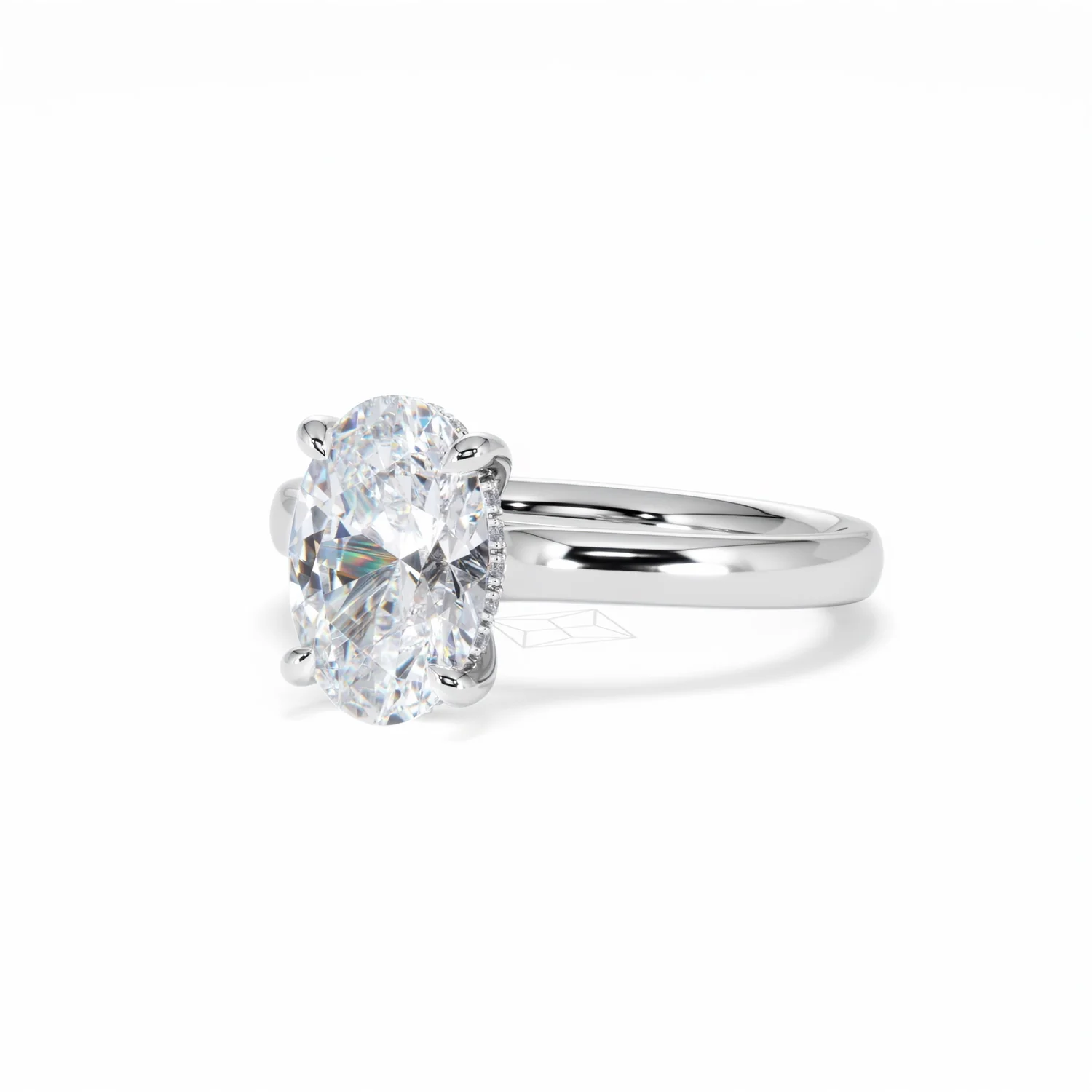 Amora Oval 2.00ct Hidden Halo Lab Diamond Engagement Ring F/VS1 Set in Platinum - Image 84