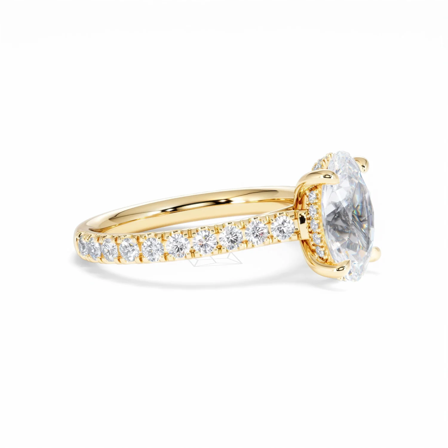 Amora Oval 2.00ct Hidden Halo Lab Diamond Engagement Ring With Side Stones Set in 18K Gold - Image 23