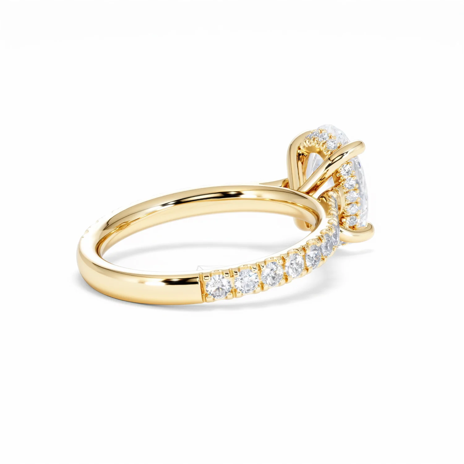 Amora Oval 2.00ct Hidden Halo Lab Diamond Engagement Ring With Side Stones Set in 18K Gold - Image 39
