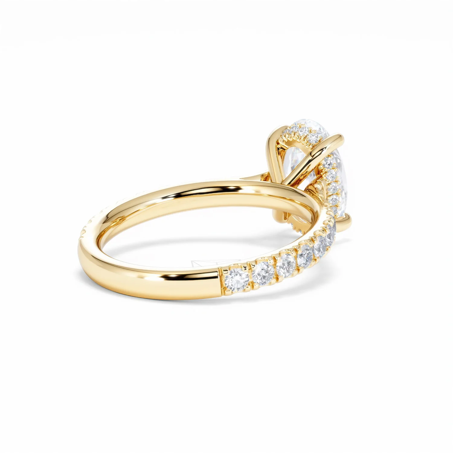 Amora Oval 2.00ct Hidden Halo Lab Diamond Engagement Ring With Side Stones Set in 18K Gold - Image 41