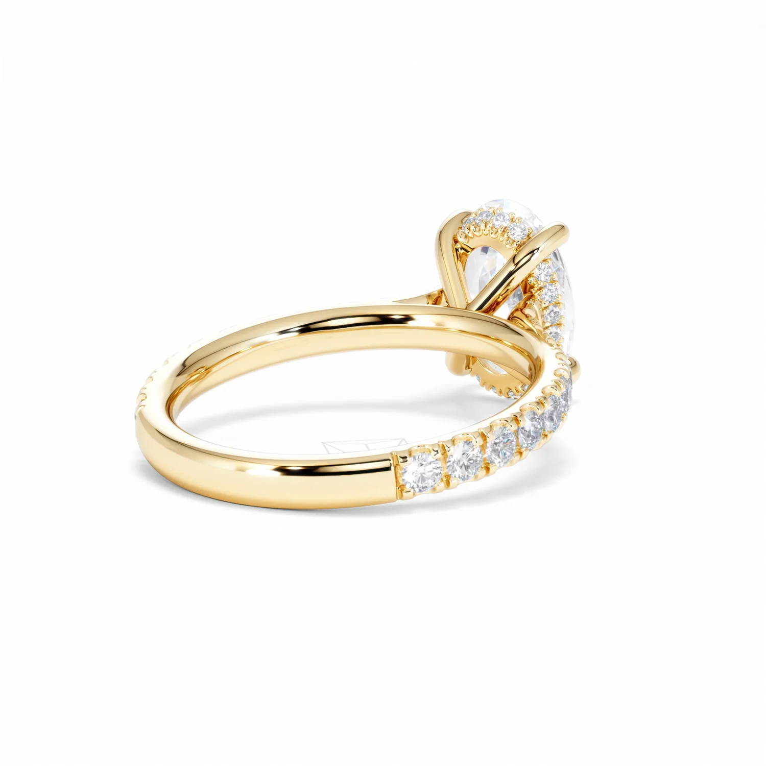 Amora Oval 2.00ct Hidden Halo Lab Diamond Engagement Ring With Side Stones Set in 18K Gold - Image 42