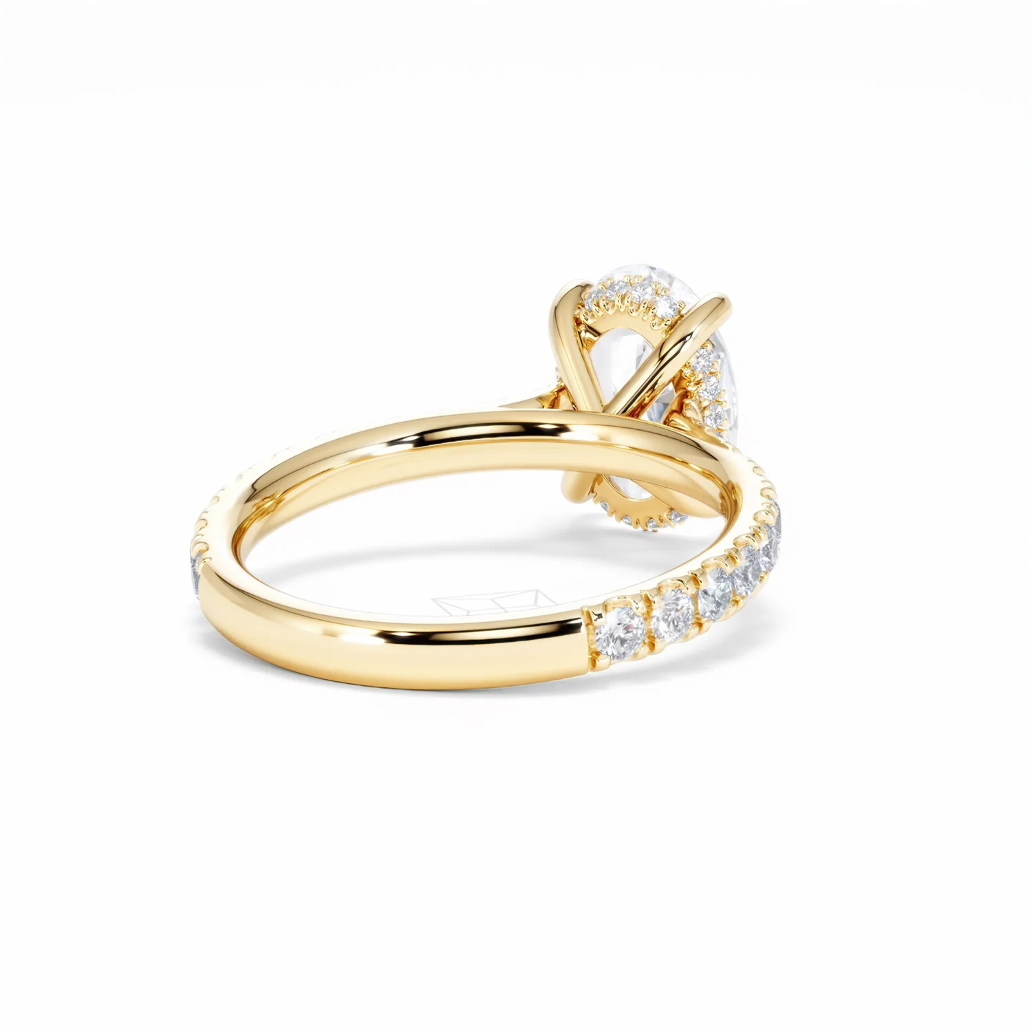 Amora Oval 2.00ct Hidden Halo Lab Diamond Engagement Ring With Side Stones Set in 18K Gold - Image 44