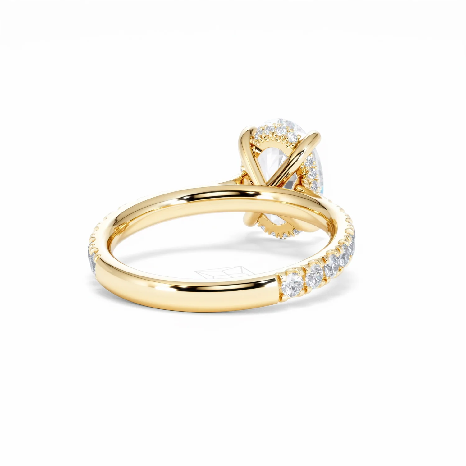 Amora Oval 2.00ct Hidden Halo Lab Diamond Engagement Ring With Side Stones Set in 18K Gold - Image 45